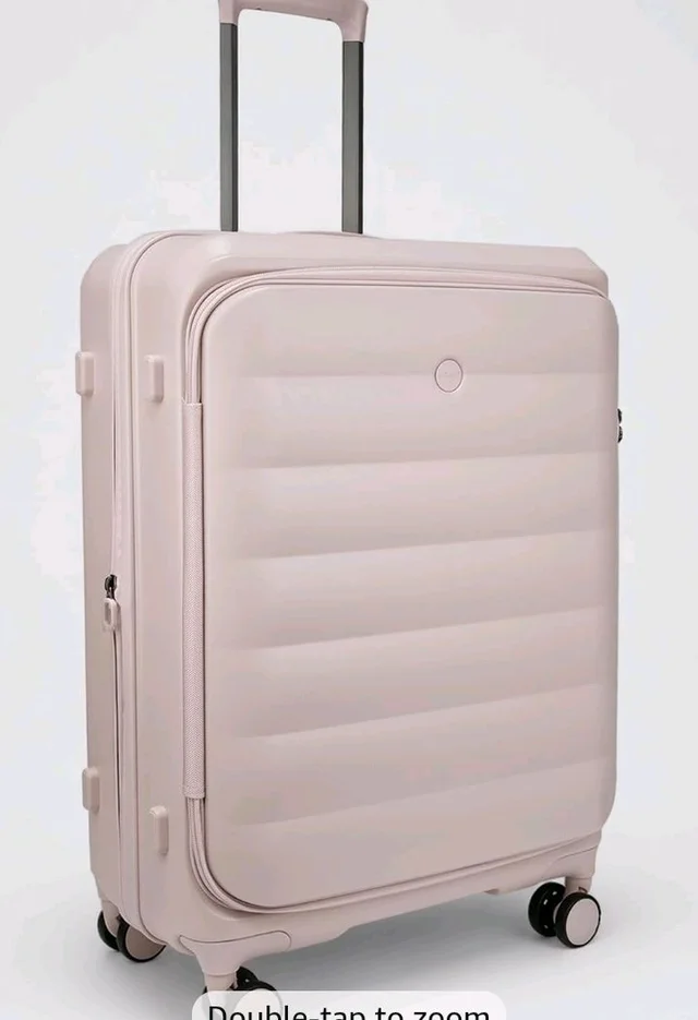 F Gear Valencia 65cm Medium German Makrolon Polycarbonate, Front-Opening Hard Luggage | 8 Super Silent 360° Spinner Wheels, Check-in Suitcase for Travel | Expandable, Lightweight, TSA Lock | Silk Rose