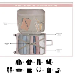 F Gear Valencia 65cm Medium German Makrolon Polycarbonate, Front-Opening Hard Luggage | 8 Super Silent 360° Spinner Wheels, Check-in Suitcase for Travel | Expandable, Lightweight, TSA Lock | Silk Rose