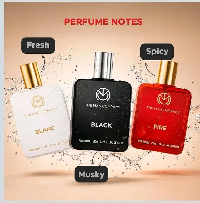 The Man Company Eau de Toilette Trio Perfume Gift Set , 50ml each - Fire, Blanc, Black | EDP & EDT Perfume for Man | Premium Luxury Long-Lasting Perfume Spray | Valentine Gift For Him | fresh scent for daily office wear | Valentine gift Set for Boyfriend , Husband