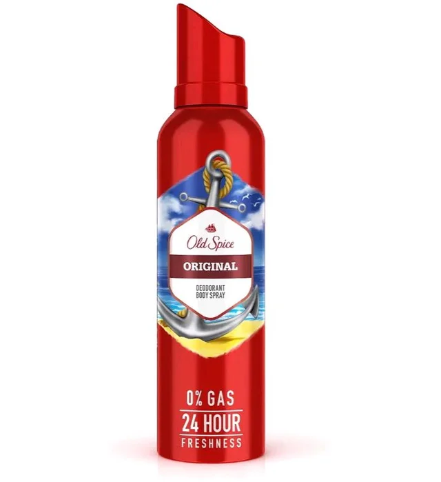 Old Spice Original No Gas 24 hour Long Lasting Freshness Deodorant Perfume Body Spray For Men, 140ml