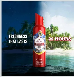 Old Spice Original No Gas 24 hour Long Lasting Freshness Deodorant Perfume Body Spray For Men, 140ml