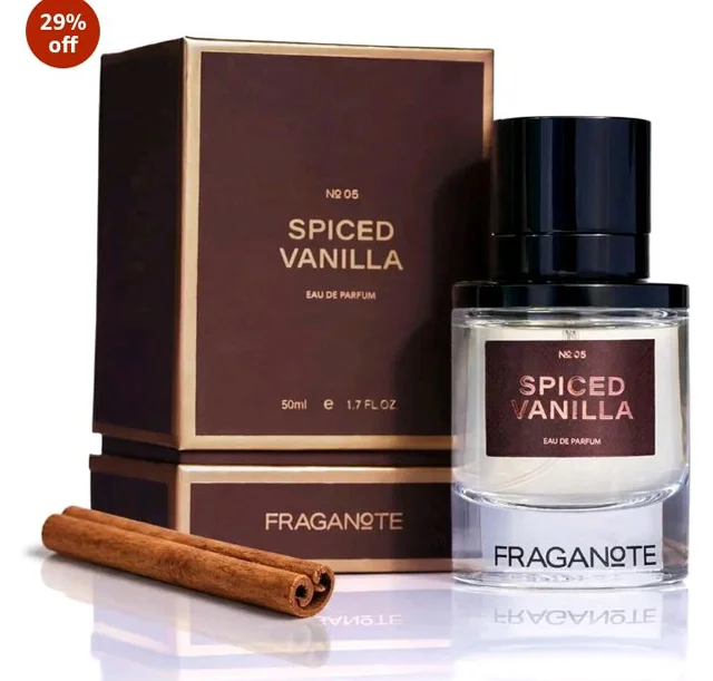 Fraganote Spiced Vanilla Eau De Parfum Unisex 50ML | Warm & Spicy Gourmand Vanilla Perfume For Man & Women | Long-Lasting Fragrance with Cinnamon, Cardamom, Caramel & Vanilla Notes | Perfect for Winter Evenings, Festive Nights & Date Wear