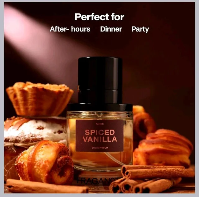 Fraganote Spiced Vanilla Eau De Parfum Unisex 50ML | Warm & Spicy Gourmand Vanilla Perfume For Man & Women | Long-Lasting Fragrance with Cinnamon, Cardamom, Caramel & Vanilla Notes | Perfect for Winter Evenings, Festive Nights & Date Wear