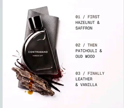 Contraband Eau De Parfum - Hands Off | Travel Size | Leather, Oud and Amber Fragrance Notes | Intense & Long Lasting Spray Perfume For Men |
