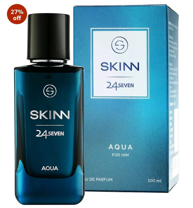 Skinn By Titan | 24Seven Aqua Perfume - 100 Ml | Perfume For Man | Gift for Men | Premium Fragrance | Grooming Essentials | Long Lasting Smell for Men | Eau De Parfum