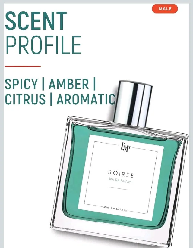 EM5 Soiree Perfume for Men | Spicy Amber Citrus Scent | EDP Strong and Long Lasting Spray | Fragrance Gift for Him