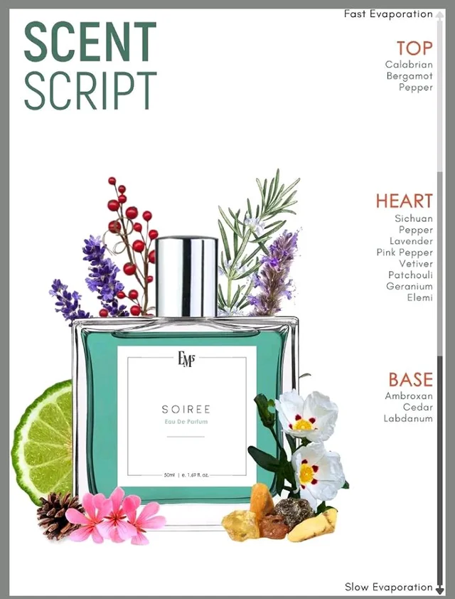 EM5 Soiree Perfume for Men | Spicy Amber Citrus Scent | EDP Strong and Long Lasting Spray | Fragrance Gift for Him