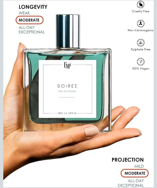 EM5 Soiree Perfume for Men | Spicy Amber Citrus Scent | EDP Strong and Long Lasting Spray | Fragrance Gift for Him