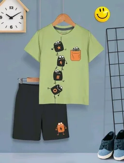 HELLCAT Boys Dress Clothing Set Combo with Tshirts & Shorts - Pack 2
- 9-10 Y, Black -Green