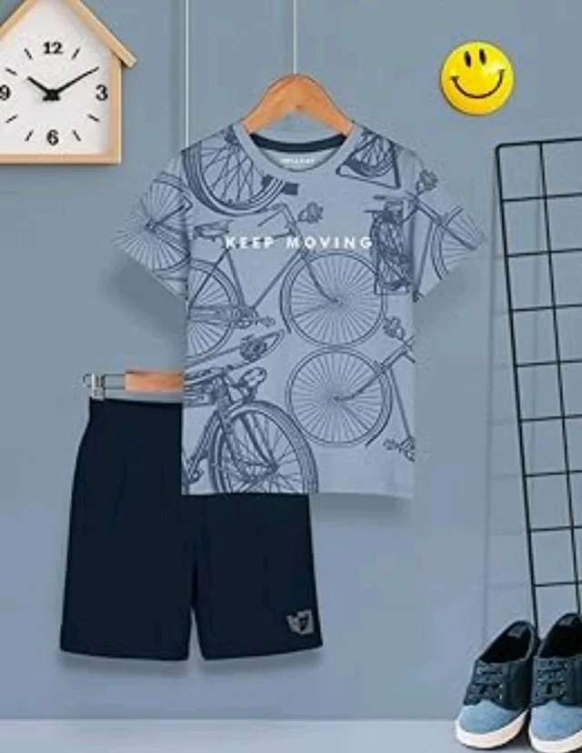 HELLCAT Boys Dress Clothing Set Combo with Tshirts & Shorts - Pack 2
- 2-3 Y, Black - Bluish Grey