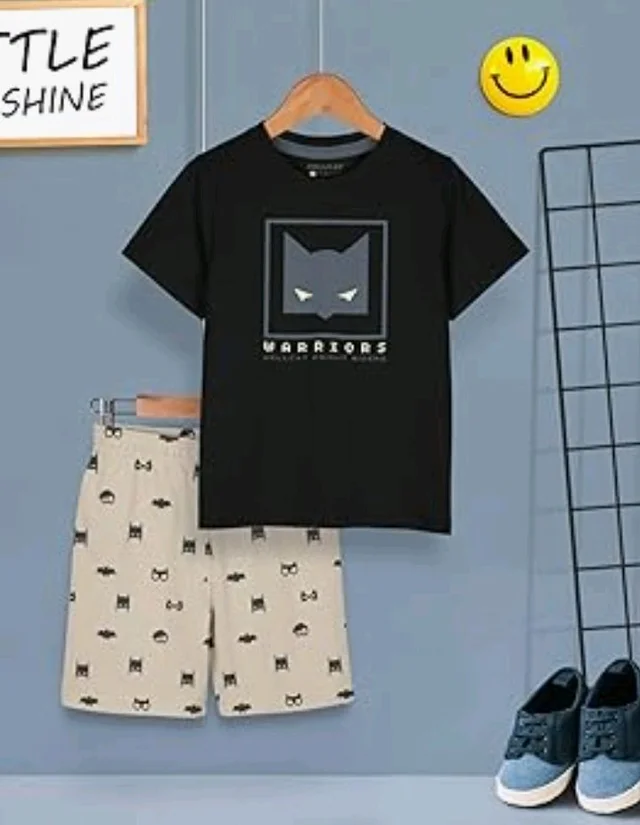 HELLCAT Boys Dress Clothing Set Combo with Tshirts & Shorts - Pack 2
- 2-3 Y, Black - Bluish Grey