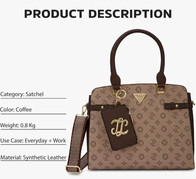 Signature
Visit the store
4.1 out of 5 stars 11
Lavie Signature Women's Mono Napa Satchel Handbag for Women | Satchel Bag for Work | Ladies purse | Stylish
