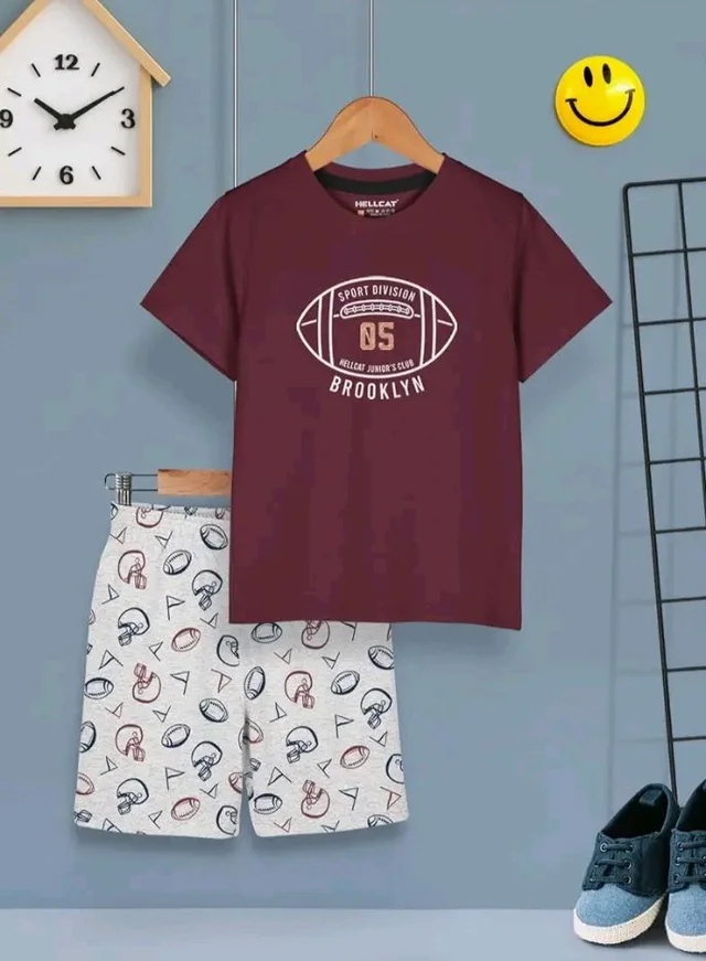 HELLCAT Boys Dress Clothing Set Combo with Tshirts & Shorts - Pack 3
- 7-8 Y, White/ Maroon/ Mustard