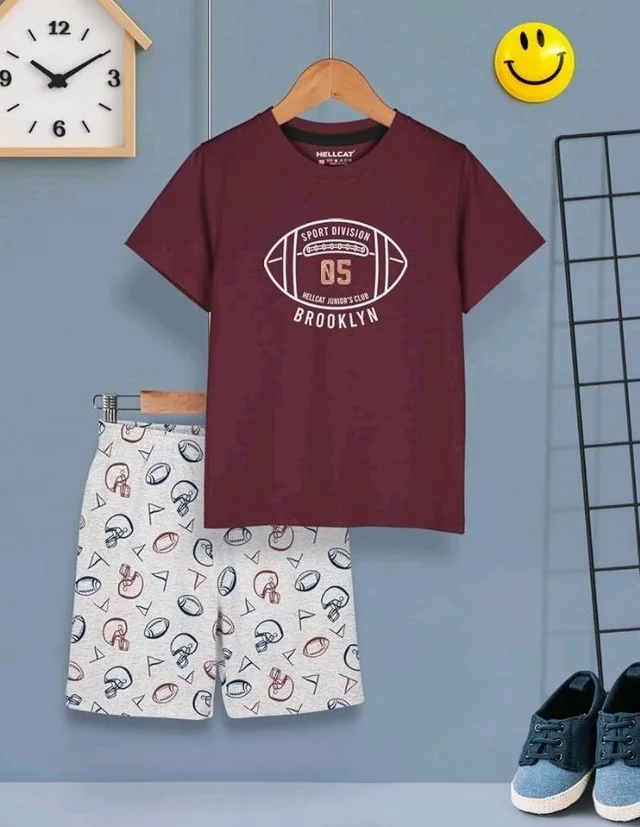HELLCAT Boys Dress Clothing Set Combo with Tshirts & Shorts - Pack 3
- 3-4 Y, Olive / Maroon / White