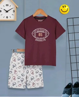 HELLCAT Boys Dress Clothing Set Combo with Tshirts & Shorts - Pack 3
- 1-2 Y, Maroon/Bluish Grey / Mustard