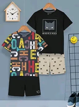 HELLCAT Boys Dress Clothing Set Combo with Tshirts & Shorts - Pack 2
- 11-12 Y, Black / Black