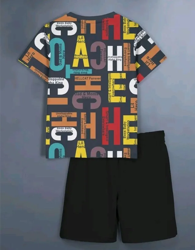 HELLCAT Boys Dress Clothing Set Combo with Tshirts & Shorts - Pack 2
- 11-12 Y, Black / Black