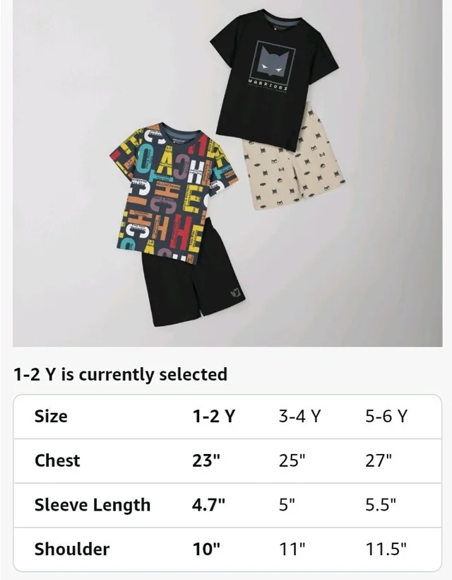 HELLCAT Boys Dress Clothing Set Combo with Tshirts & Shorts - Pack 2
- 11-12 Y, Black / Black
