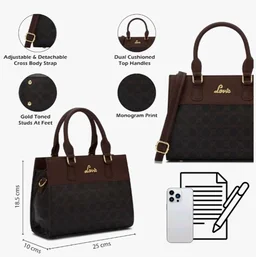 Lavie Women's Mono Salma Solid Satchel Bag for Women | Satchel Handbag for Work | Ladies purse | Stylish Shoulder Bag | Gift For Ladies
100+