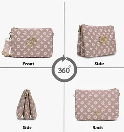 stars 17
Lavie Luxe Women's Monogram Hemily 3 Compartment Cross Body Sling Bag | Ladies Purse Handbag | Gift for Women