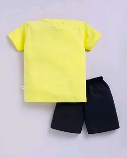 Toonyport Boys Summer 3 Packs Of T-shirts and Shorts Combo Set (Multicolors) - 6-12 M, Multicolours 2