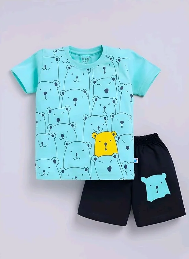 Toonyport Boys Summer 3 Packs Of T-shirts and Shorts Combo Set (Multicolors) - 18-24 M, Multicolours 2