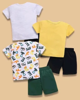 Toonyport Boys Summer 3 Packs Of T-shirts and Shorts Combo Set (Multicolors)
- 18-24 M, Multicolours 7