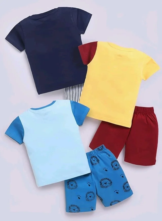 Toonyport Boys Summer 3 Packs Of T-shirts and Shorts Combo Set (Multicolors)
- 12- 18 M, Multicolours 6
