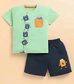 Toonyport Boys Summer 3 Packs Of T-shirts and Shorts Combo Set (Multicolors)
- 6-12 M, Multicolours 4