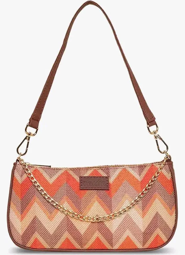 Zouk Baguette Bag/Crossbody Bags for Women | Women's Handbags | Stylish Sling Bag for Woman | Vegan Leather Evening Bag | Travel & Office Use | Purse and Wallet | Tidal Wave Print