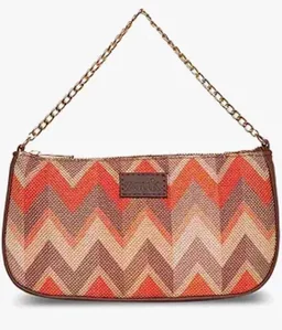 Zouk Baguette Bag/Crossbody Bags for Women | Women's Handbags | Stylish Sling Bag for Woman | Vegan Leather Evening Bag | Travel & Office Use | Purse and Wallet | Tidal Wave Print