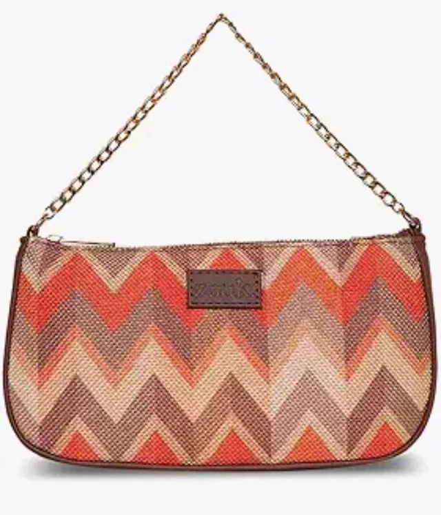 Zouk Baguette Bag/Crossbody Bags for Women | Women's Handbags | Stylish Sling Bag for Woman | Vegan Leather Evening Bag | Travel & Office Use | Purse and Wallet | Tidal Wave Print