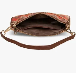 Zouk Baguette Bag/Crossbody Bags for Women | Women's Handbags | Stylish Sling Bag for Woman | Vegan Leather Evening Bag | Travel & Office Use | Purse and Wallet | Tidal Wave Print