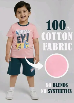 Unisex T-Shirt and Shorts Set
- 18-24 M, Pink / Sky blue / Cream