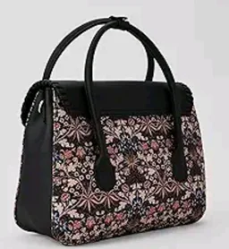 Zouk Printed Jute Handcrafted Vegan Leather Multicolor Women's Satchel Bag | Ladies Purse Handbag | Double Handle Detachable Strap
50+
