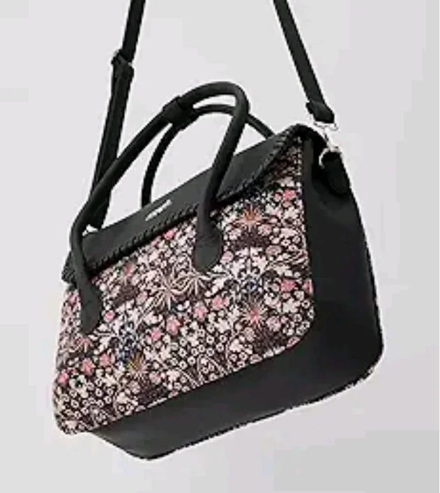 Zouk Printed Jute Handcrafted Vegan Leather Multicolor Women's Satchel Bag | Ladies Purse Handbag | Double Handle Detachable Strap
50+