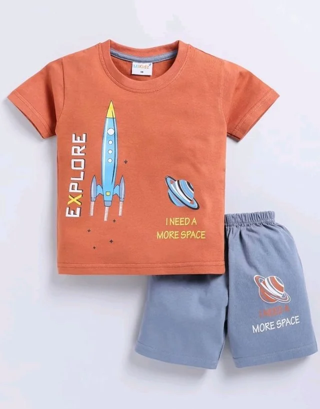 Unisex T-Shirt and Shorts Set
- 18-24 M, Purple / Orange / Green