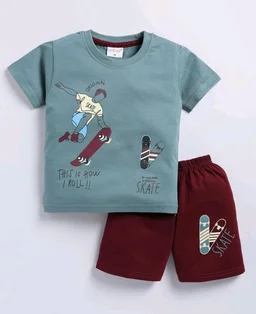 Unisex T-Shirt and Shorts Set
- 18-24 M, Purple / Orange / Green