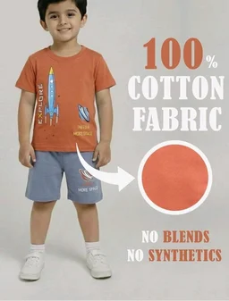 Unisex T-Shirt and Shorts Set
- 2-3 Y, Purple / Orange / Green