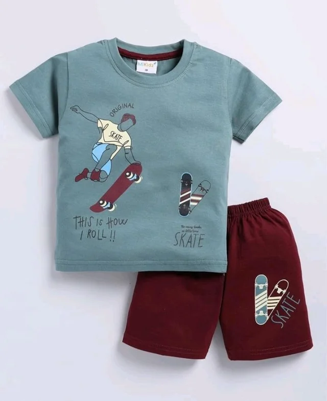 Unisex T-Shirt and Shorts Set
- 2-3 Y, Purple / Orange / Green