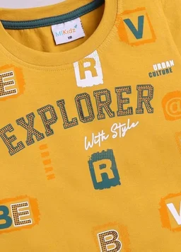 Unisex T-Shirt and Shorts Set
- 2-3 Y, Mustard wine/ Sea Green