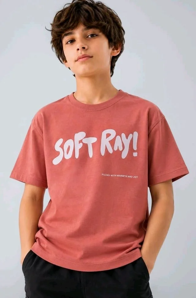 Alan Jones Clothing Boys Oversized Cotton Printed T-Shirt | Round Neck, Short Sleeves, Casual Wear
- 7-8 Y, Rust