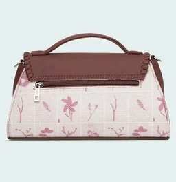 Zouk Saisha Sling Bag for Women – Vegan Leather with Whip-Stitch Detailing & Detachable Silver | Water-Resistant Stylish Purse |