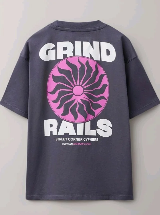 Alan Jones Clothing Boys Oversized Cotton Printed T-Shirt | Round Neck, Short Sleeves, Casual Wear
- 7-8 Y, Dark Purple