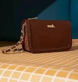 Zouk Small Shoulder Bag Bag for Women | Stylish Vegan Leather Shoulder Bag with Gold Chain Handle | Water-Resistant | Chic & Handcrafted Purse |