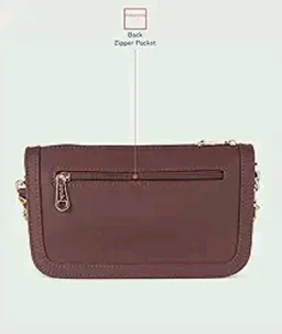 Zouk Small Shoulder Bag Bag for Women | Stylish Vegan Leather Shoulder Bag with Gold Chain Handle | Water-Resistant | Chic & Handcrafted Purse |