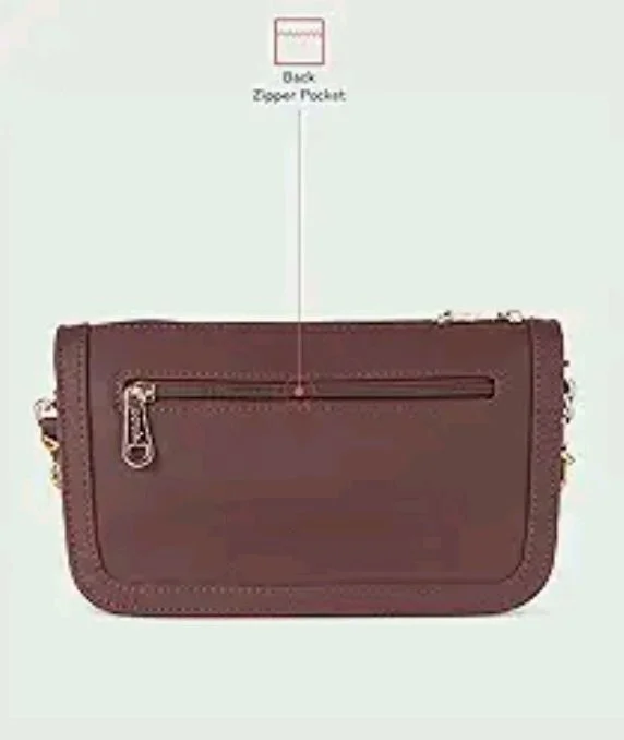 Zouk Small Shoulder Bag Bag for Women | Stylish Vegan Leather Shoulder Bag with Gold Chain Handle | Water-Resistant | Chic & Handcrafted Purse |