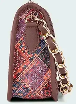 Zouk Small Shoulder Bag Bag for Women | Stylish Vegan Leather Shoulder Bag with Gold Chain Handle | Water-Resistant | Chic & Handcrafted Purse |