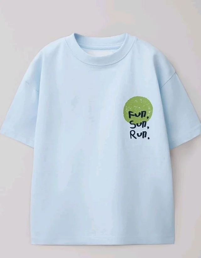 Alan Jones Clothing Boys Oversized Cotton Printed T-Shirt | Round Neck, Short Sleeves, Casual Wear
- 13-14 Y, Sky blue