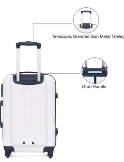 Tommy Hilfiger Wyoming Check-in Luggage | 66cm Mid Size Trolley Bag|Durable Polycarbonate Hardshell Suitcase with TSA Lock|360° Spinner Wheel & Adjustable Telescopic Handle|85L Capacity|Color- White